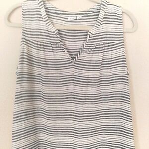 GAP Linen Lagenlook Dress Relaxed Beach Coastal Vacation Stripes‎ Womens Medium